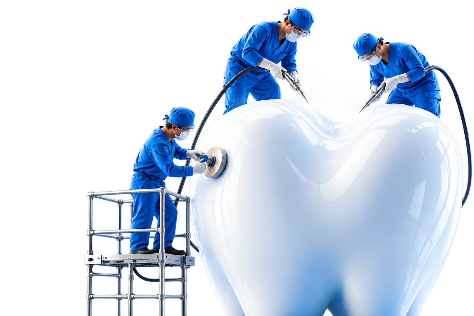 Стоматологи бережно полируют гигантский зуб — Denty
